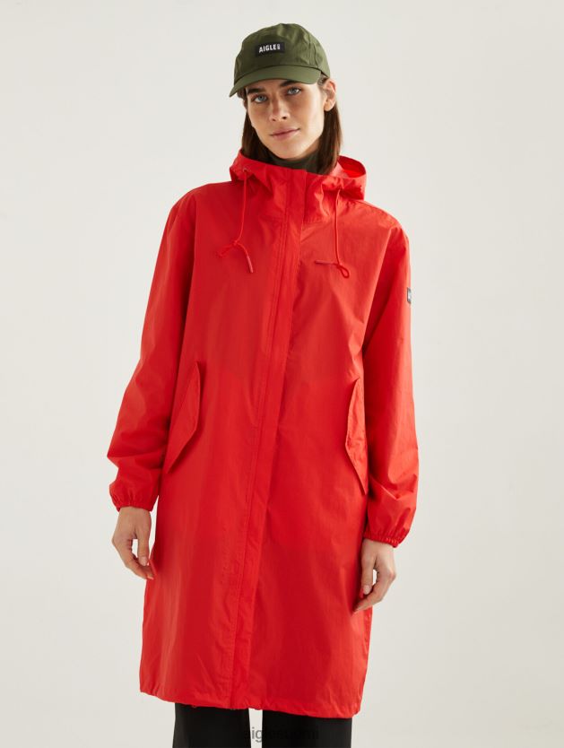 Aigle naiset pitkä huppu mtd parka unikko vaatteet 0H0BPX502