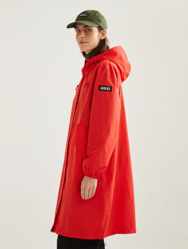 Aigle naiset pitkä huppu mtd parka unikko vaatteet 0H0BPX502