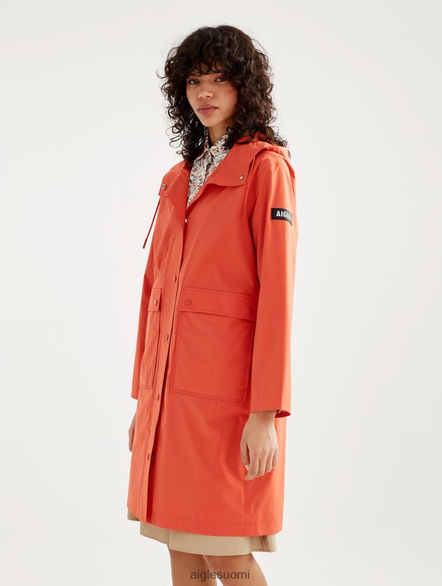 Aigle naiset hupullinen mtd pitkä sadetakki harissa vaatteet 0H0BPX461