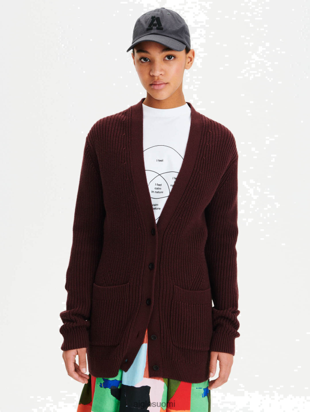 Aigle naiset luomupuuvillaneuletakki tuhertaa vaatteet 0H0BPX619