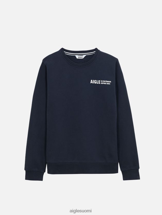 Aigle naiset pyöreäkauluksinen collegepaita harjattu rinnassa printillä imperiumi vaatteet 0H0BPX545